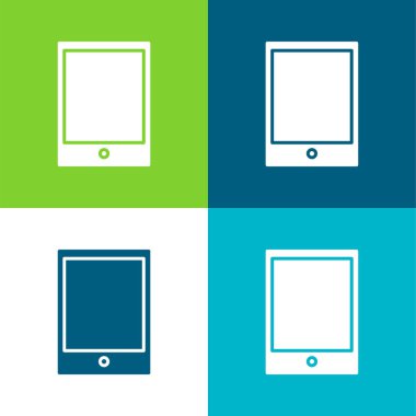 Büyük İpad Düz 4 renk en küçük simge kümesi