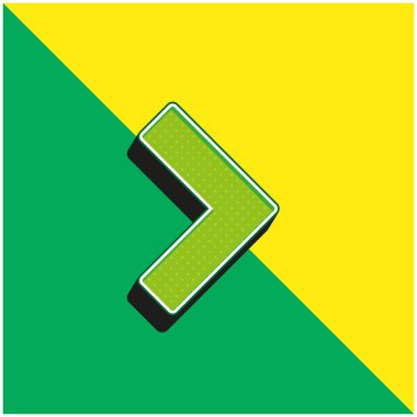 Ok Açı Gösterimi Sağa Yeşil ve Sarı 3D vektör simgesi logosu