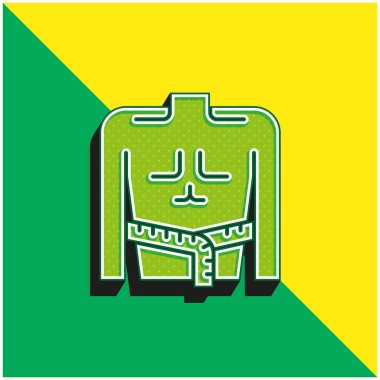 Vücut Kütlesi Yeşil ve Sarı 3D vektör simgesi logosu