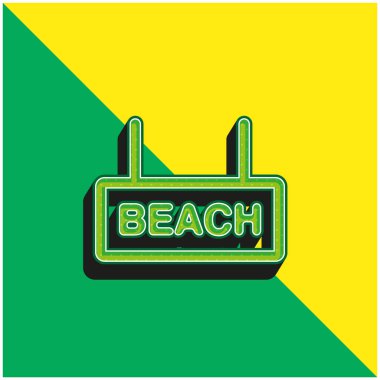 Beach Signal Green and yellow modern 3d vector icon logo clipart
