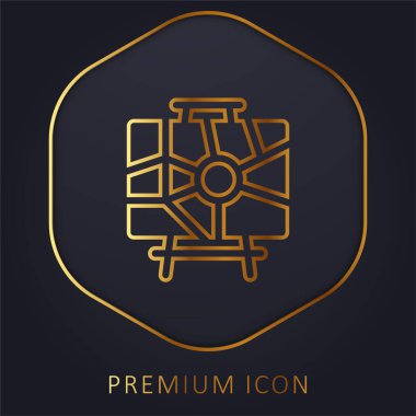 Soyut altın çizgi premium logosu veya simgesi