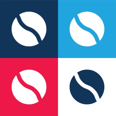 Top mavi ve kırmızı dört renk minimal simge kümesi