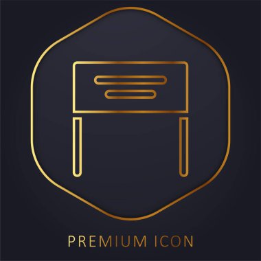 Banner golden line premium logo or icon clipart