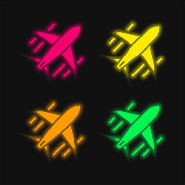 Parlayan neon vektör simgesi