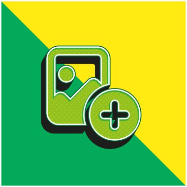 Add Green and yellow modern 3d vector icon logo clipart