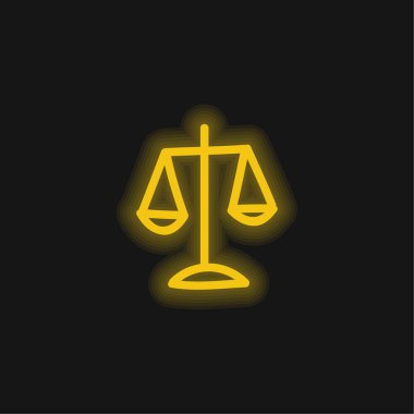 Denge Ölçekli El Çizimi Sembol sarı parlak neon simgesi