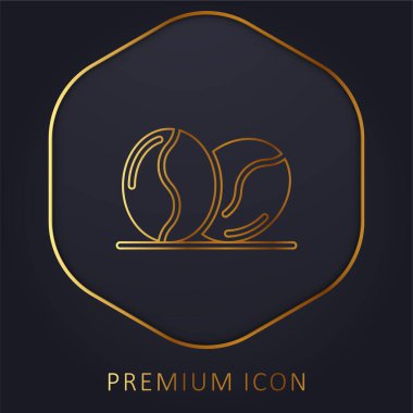 Fasulye altın çizgi prim logosu veya simgesi
