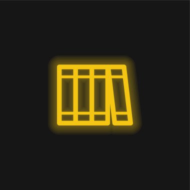 Kitaplar sarı parlak neon simgesi