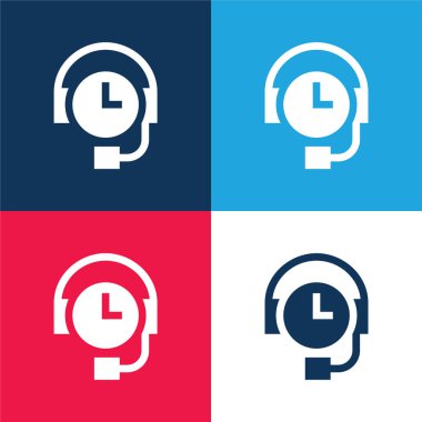 24 Saat Mavi ve Kırmızı 4 renk simgesini destekle