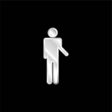 Temel Silüet gümüş kaplama metalik simge