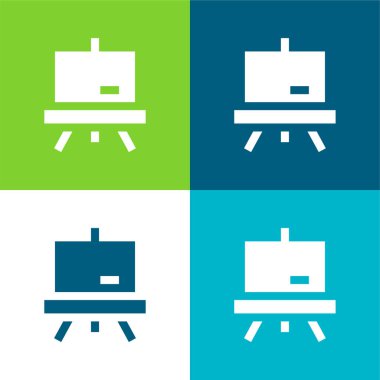 Tahta Düz 4 renk en küçük simge kümesi