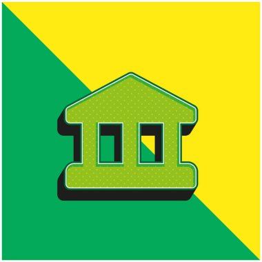 Yeşil ve sarı modern 3D vektör simgesi logosu