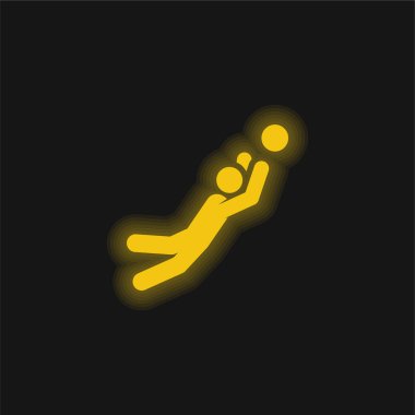Top oyunları sarı parlayan neon simgesi