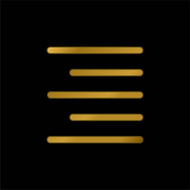 Sağ altın kaplamalı metalik simge veya logo vektörünü hizala