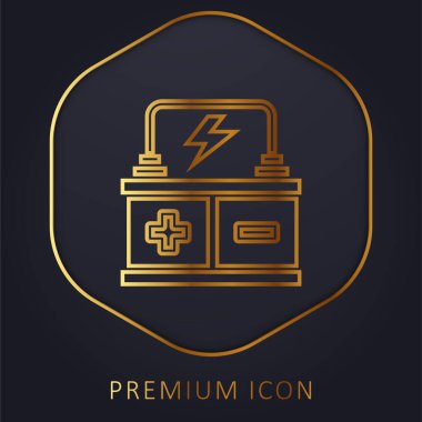 Pil altın çizgisi prim logosu veya simgesi