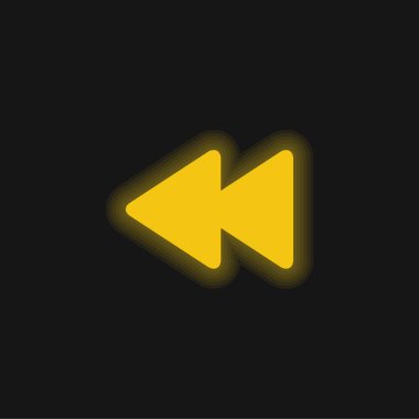 Ters Oklar Çift sarı parlak neon simgesi