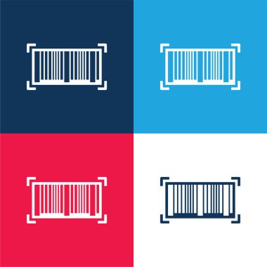 Çubuk Mavi ve Kırmızı 4 renk en düşük simge kümesi