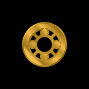 Altın kaplama metal simge ya da logo vektörü taşıyan top