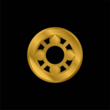 Ball Bearing gold plated metalic icon or logo vector clipart