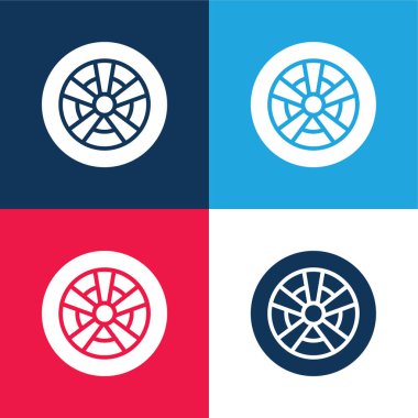 Alaşımlı Tekerlek mavi ve kırmızı En az dört renk simgesi