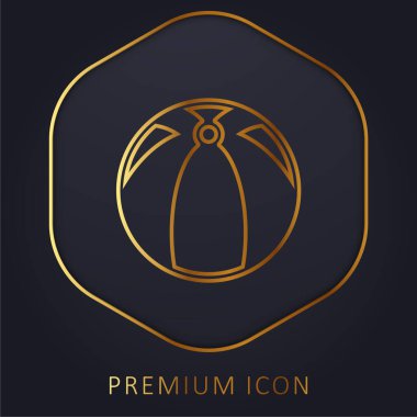 Big Beach Ball golden line premium logo or icon clipart