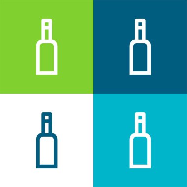 Şişe Gross Özetlenmiş Sembol Düz 4 renk minimal simgesi kümesi