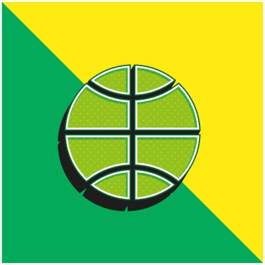 Basketbol Yeşil ve Sarı modern 3D vektör simgesi logosu