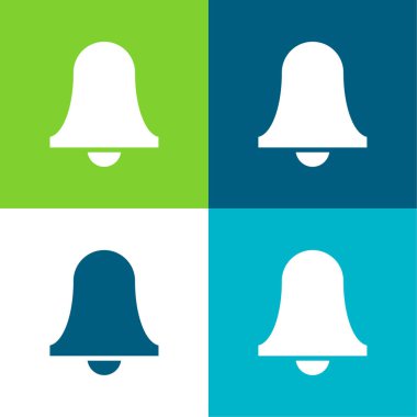 Alarm Çanı Sembolü Düz Dört renk simgesi seti