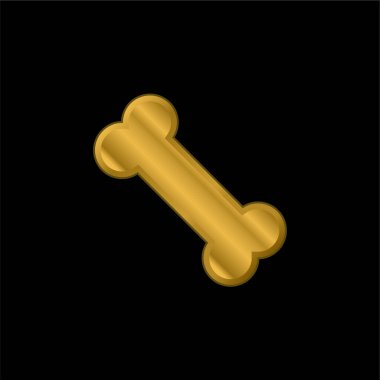 Kemik altın kaplama metalik simge veya logo vektörü