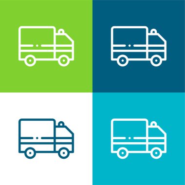 Ambulans Düz Renk en az simge seti