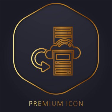 Yedekleme altın satır premium logosu veya simgesi
