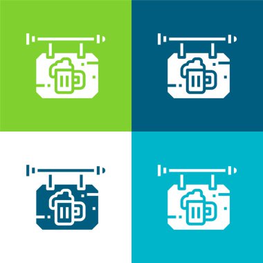 Bira Düz 4 renk en küçük simge kümesi