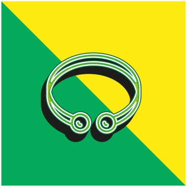 Bangle Yeşil ve Sarı Modern 3d vektör simgesi logosu