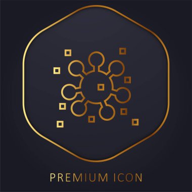 Bakteri altın çizgi premium logosu veya simgesi