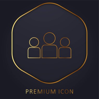 About Us golden line premium logo or icon clipart