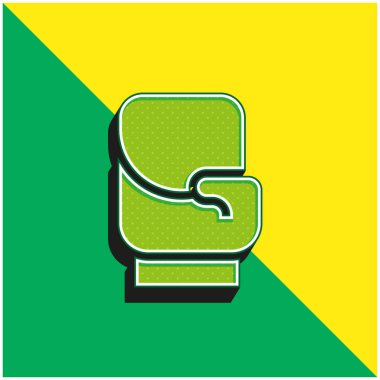 Boks Eldiveni Yeşil ve Sarı 3D vektör simgesi