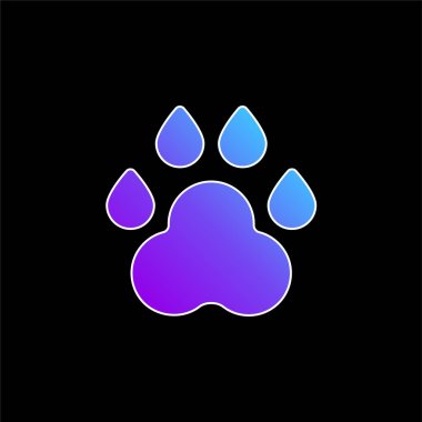 Animal Track blue gradient vector icon clipart