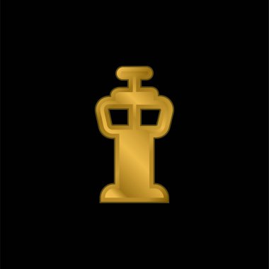 Havalimanı Kontrol Kulesi altın kaplama metalik simge veya logo vektörü