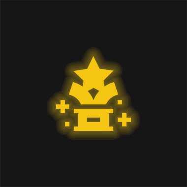 Ödül sarı parlak neon simgesi
