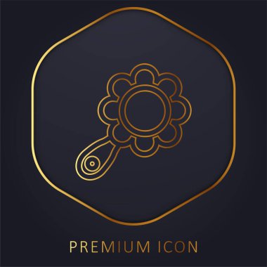 Çiçek Şekli Altın Çizgili Bebek Çıngırağı logosu veya simgesi