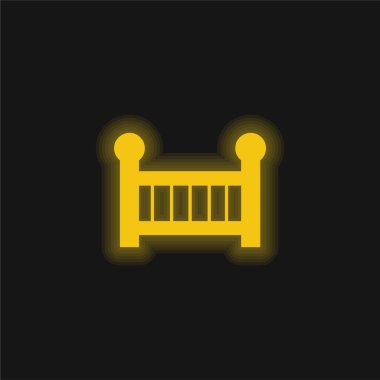 Bebek Cot sarı parlak neon simgesi
