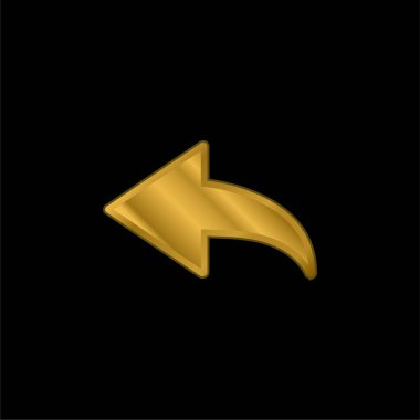 Arkaya Arrow altın kaplama metalik simge veya logo vektörü