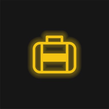 Büyük Bavul sarı parlak neon simgesi