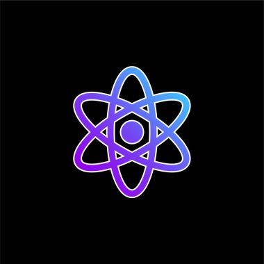 Atom blue gradient vector icon clipart