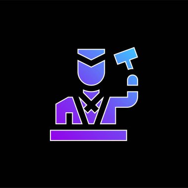 Açık arttırma mavi eğimli vektör simgesi