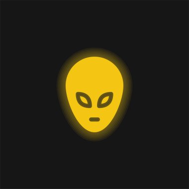 Uzaylı sarı parlak neon simgesi