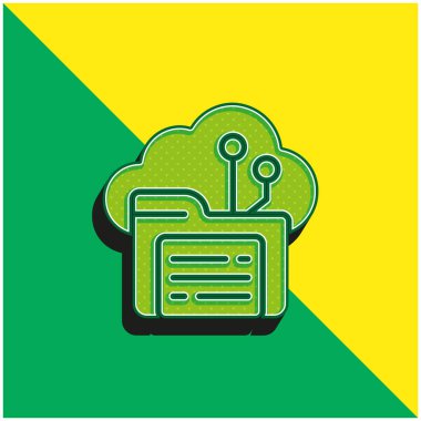 Büyük Veri Yeşili ve Sarı 3D vektör simgesi logosu