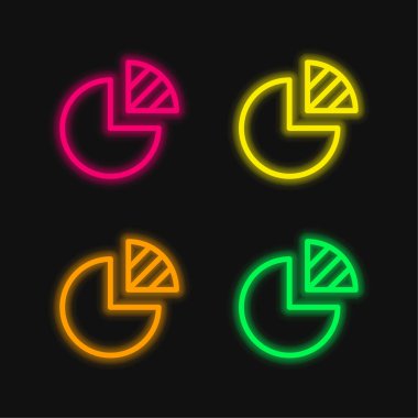 Analitik dört renk parlayan neon vektör simgesi