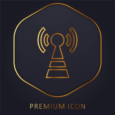 Anten altın çizgi prim logosu veya simgesi