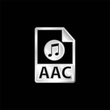 AAC Dosya Biçimi gümüş kaplama metalik simge
